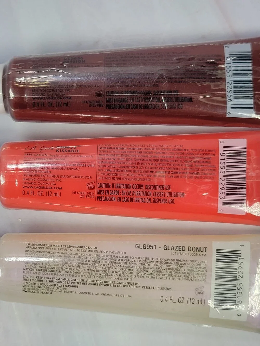 L.A. Girl Glazed Lippie Lip Serum & Holographic Gloss Topper Bundle NEW!